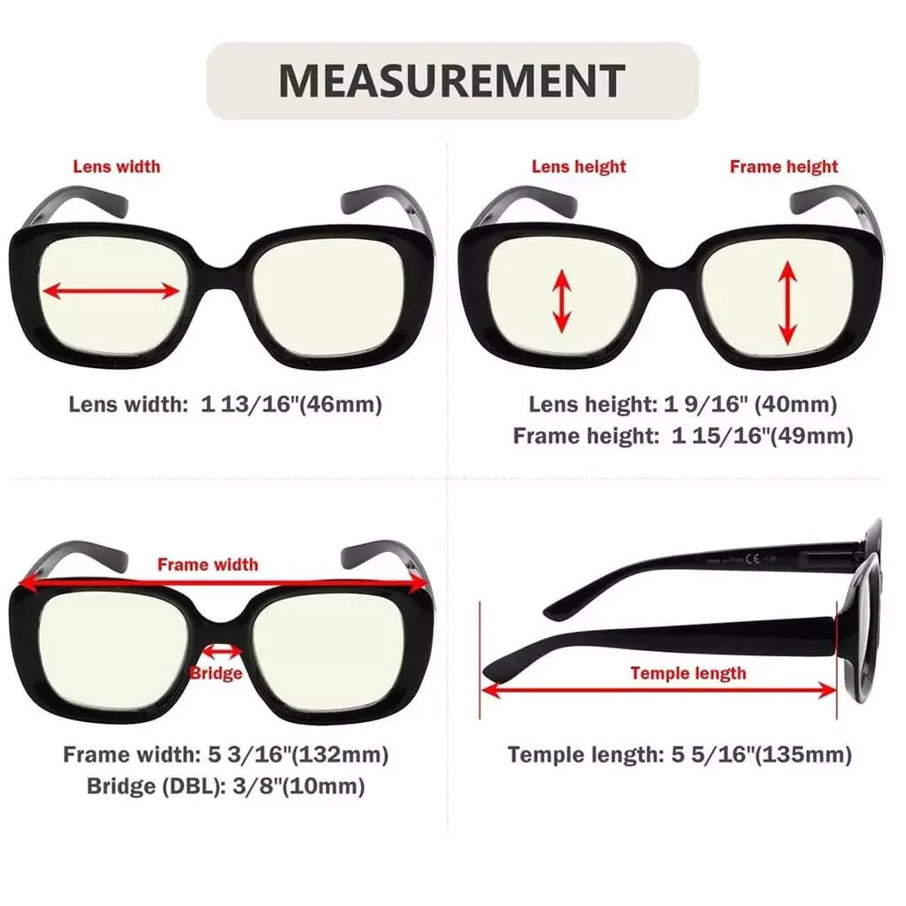 4 Pack Chic Thicker Frame Blue Light Filter Readers UVR2035
