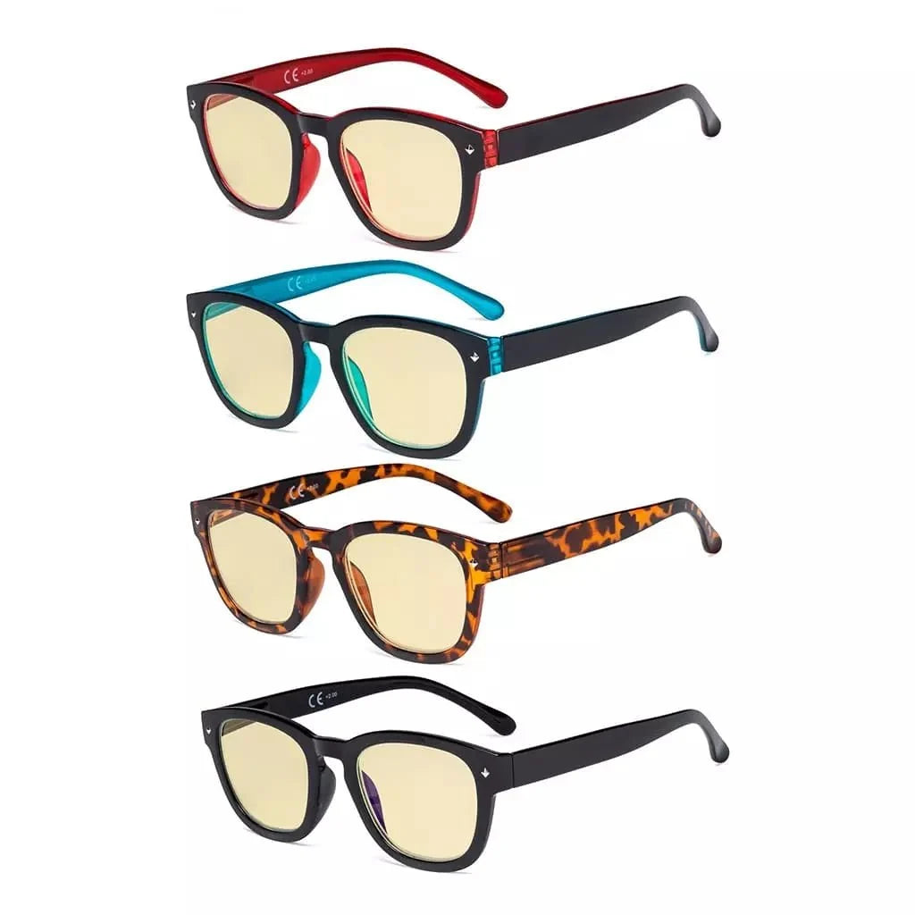 4 Pack Classic Blue Light Blocking Reading Glasses TM089
