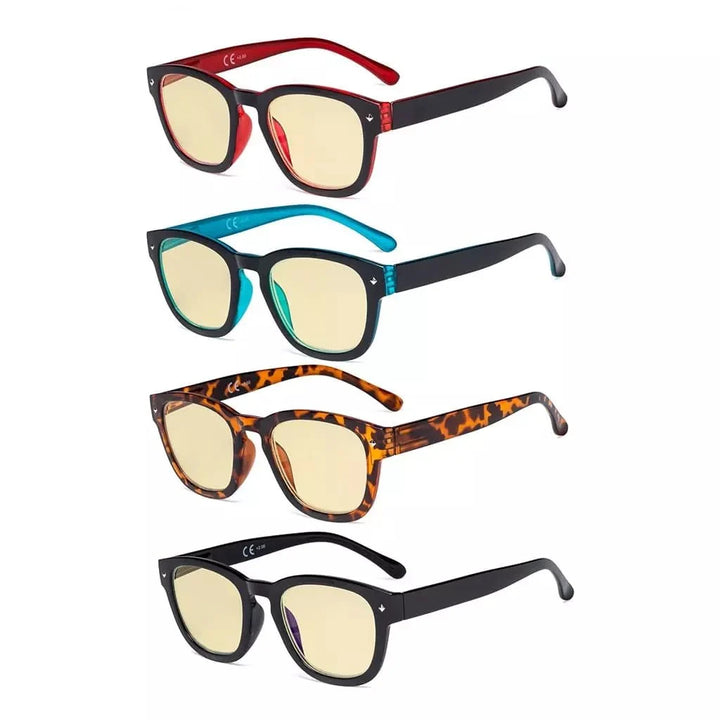 4 Pack Classic Blue Light Blocking Reading Glasses TM089
