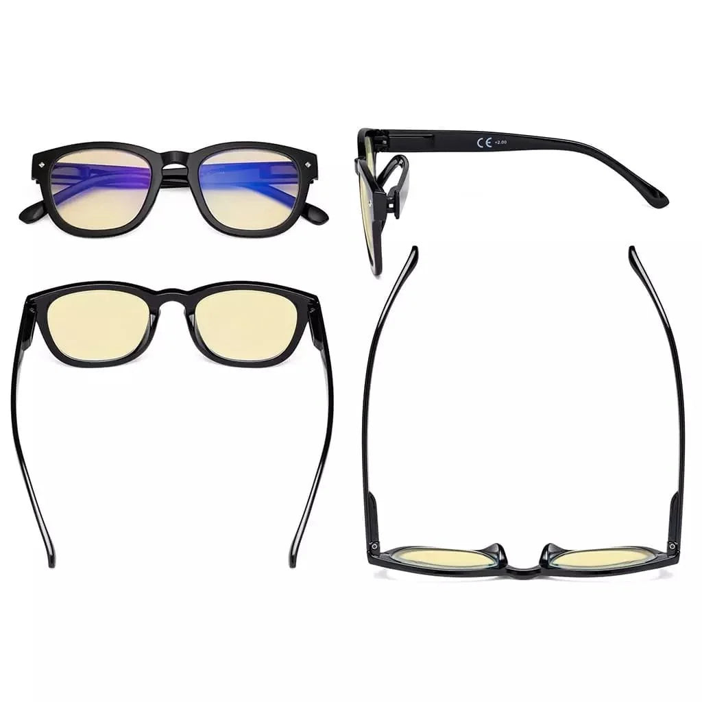 4 Pack Classic Blue Light Blocking Reading Glasses TM089