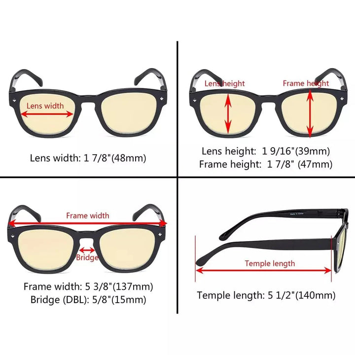 4 Pack Classic Blue Light Blocking Reading Glasses TM089