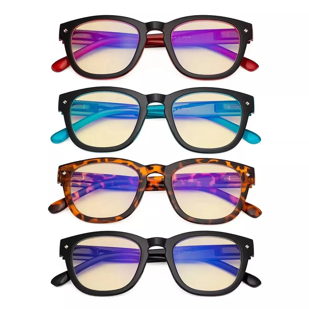 4 Pack Classic Blue Light Blocking Reading Glasses TM089