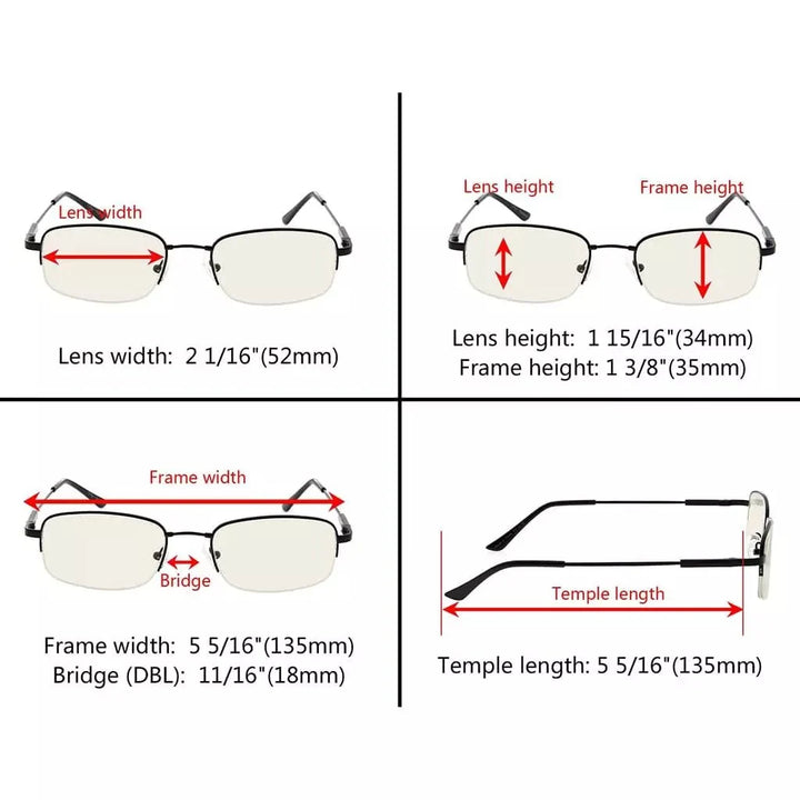 4 Pack Classic Blue Light Filter Reading Glasses CG1704