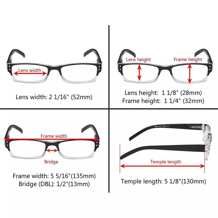 4 Pack Classic Reading Glasses R012-A