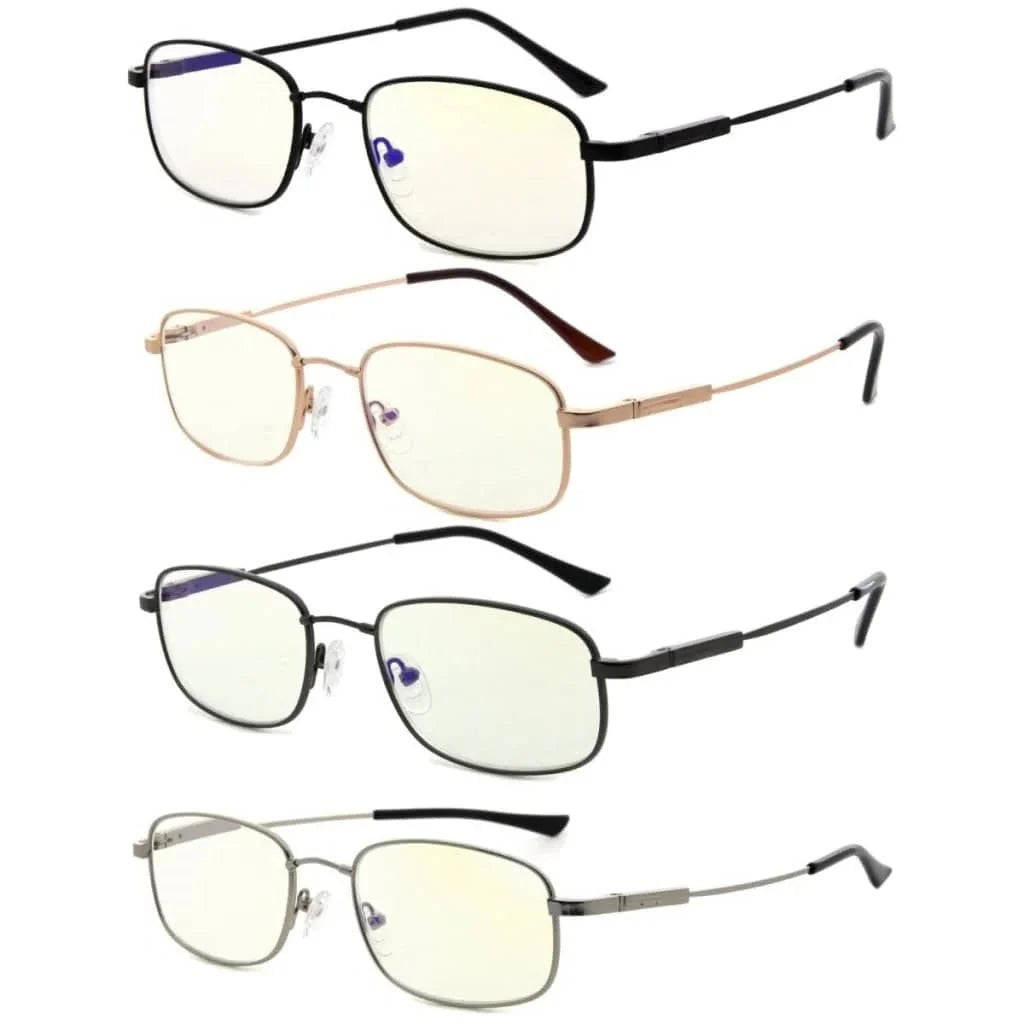 4 Pack Classic Rectangle Blue Light Filter Readers UVR1703