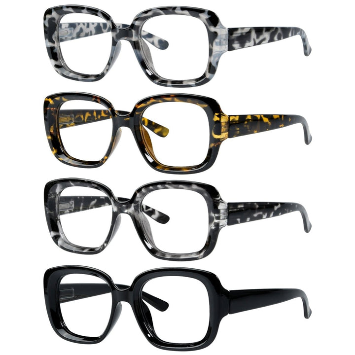 4 Pack Classic Thicker Frame Reading Glasses R2035