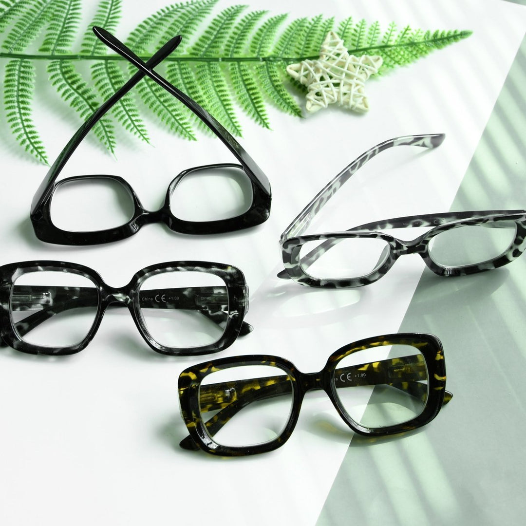 4 Pack Classic Thicker Frame Reading Glasses R2035