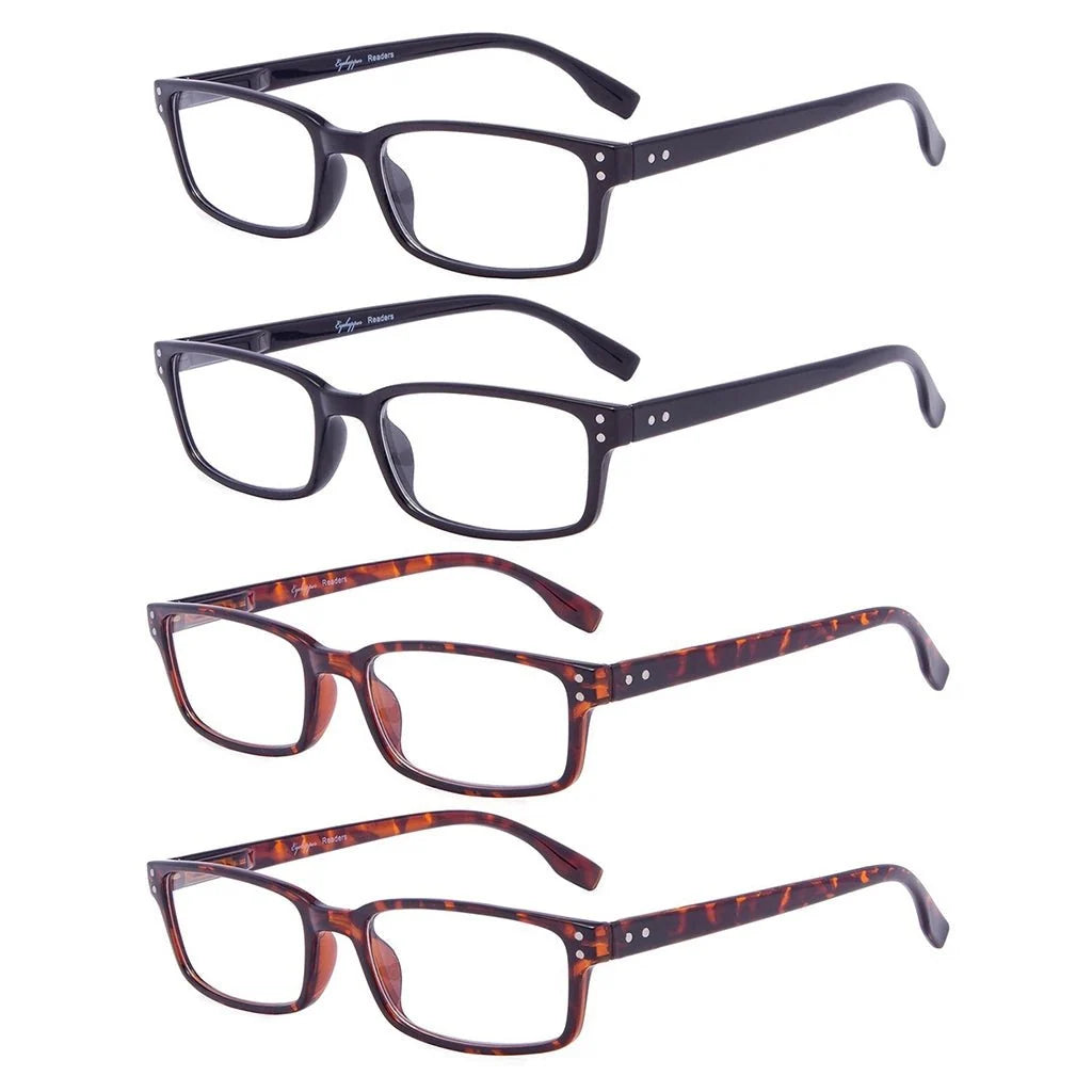 4 Pack Classical Spring-Hinges Reading Glasses R097