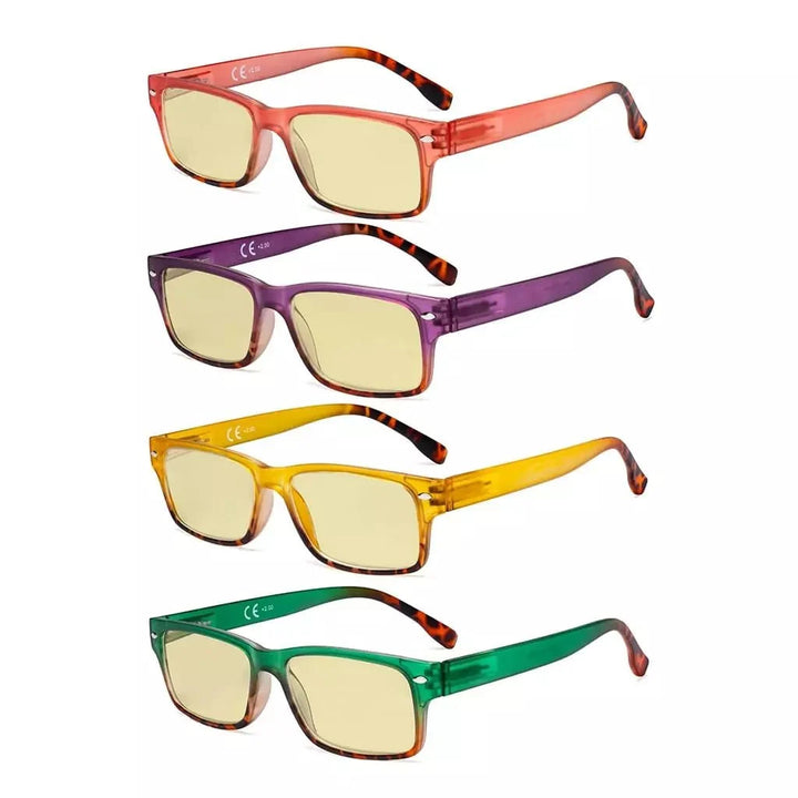 4 Pack Colorful Blue Light Blocking Reading Glasses TM108D