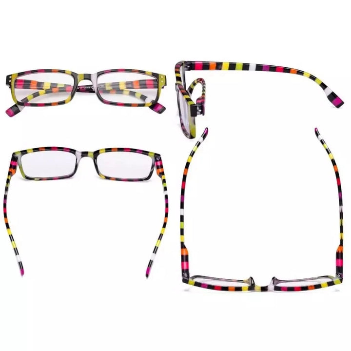 4 Pack Colorful Stripe Design Reading Glasses R097S