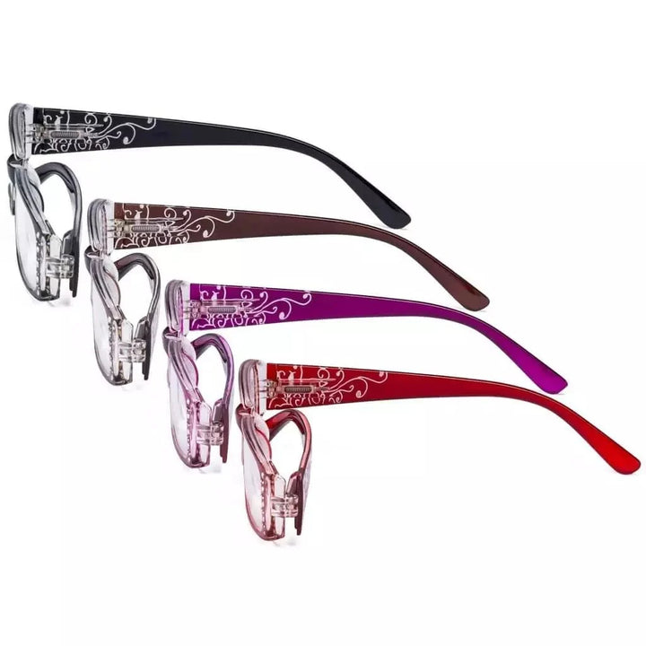 4 Pack Crystal Floral Pattern Reading Glasses R006F