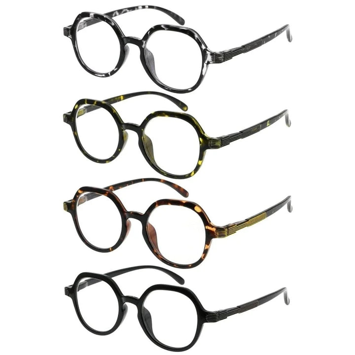 4 Pack Designer Retro Reading Glasses R2008