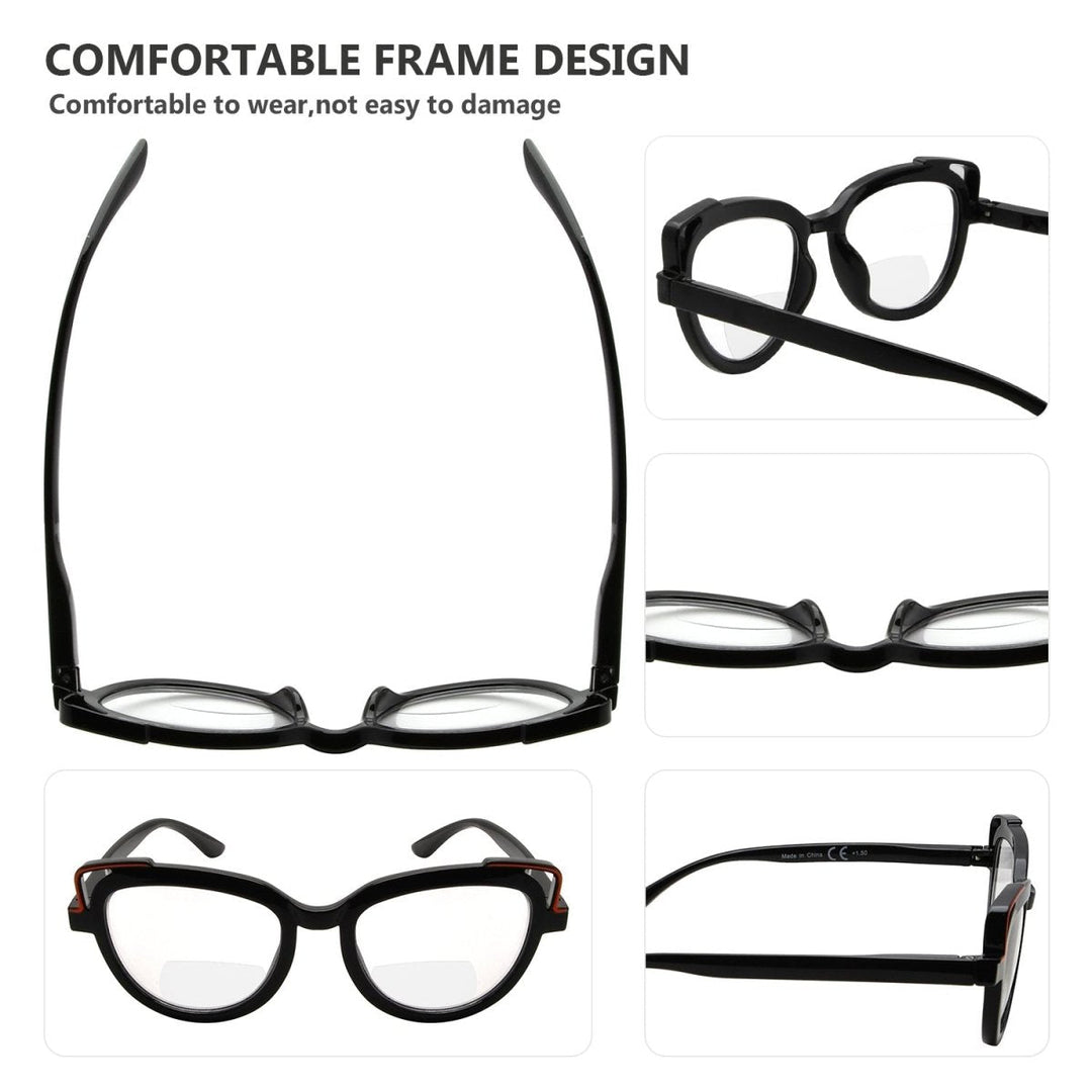 4 Pack Fashionable Cat-eye Bifocal Reading Glasses BR2113