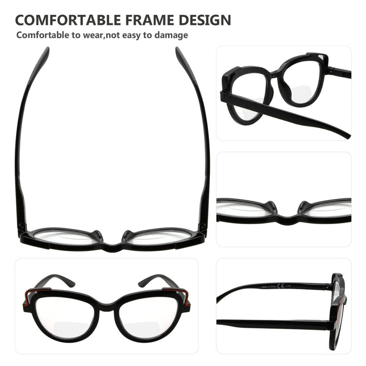 4 Pack Fashionable Cat-eye Bifocal Reading Glasses BR2113