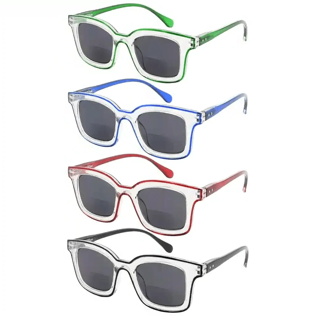 4 Pack Double Color Frame Bifocal Sunglasses SBR2105