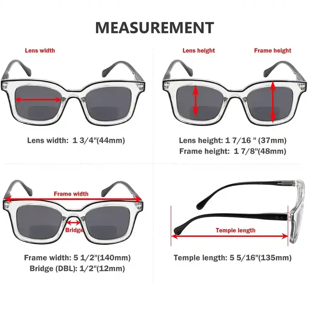 4 Pack Double Color Frame Bifocal Sunglasses SBR2105