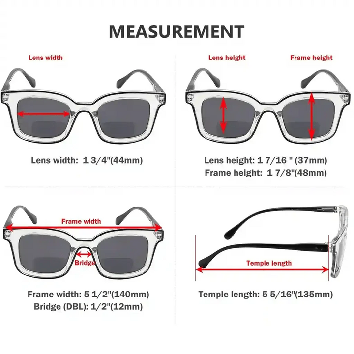 4 Pack Double Color Frame Bifocal Sunglasses SBR2105