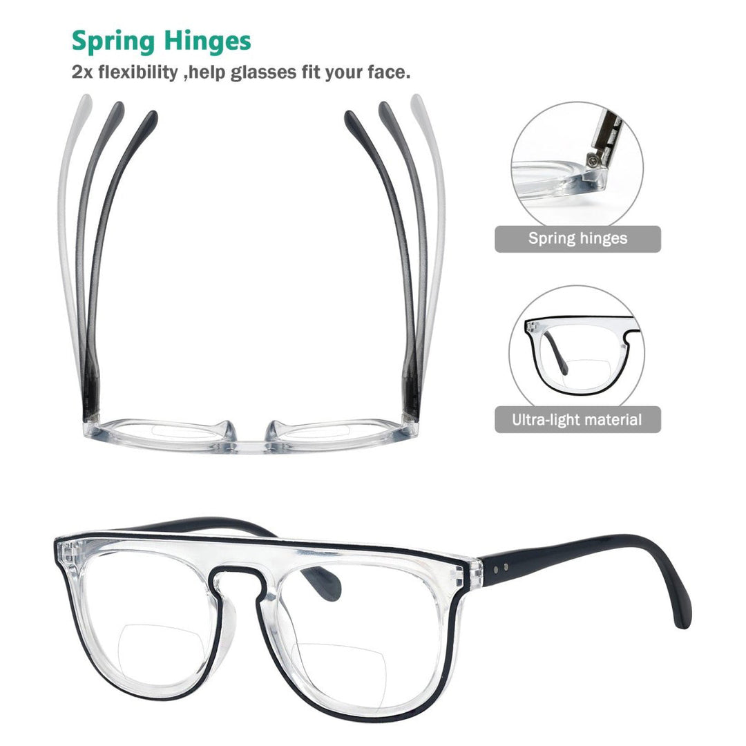 4 Pack Double Color Frame Bifocal Readers BR2122