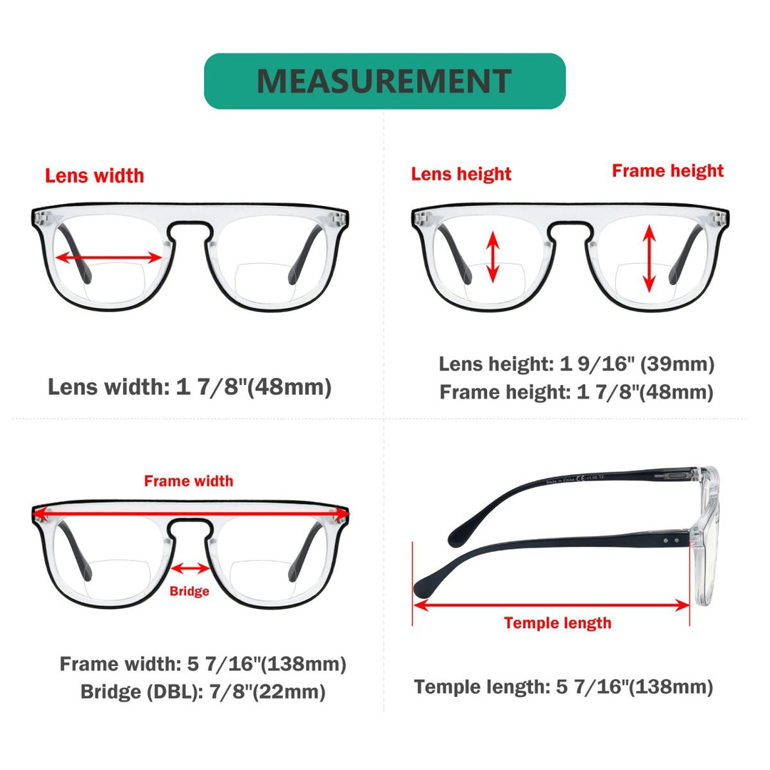 4 Pack Double Color Frame Bifocal Readers BR2122