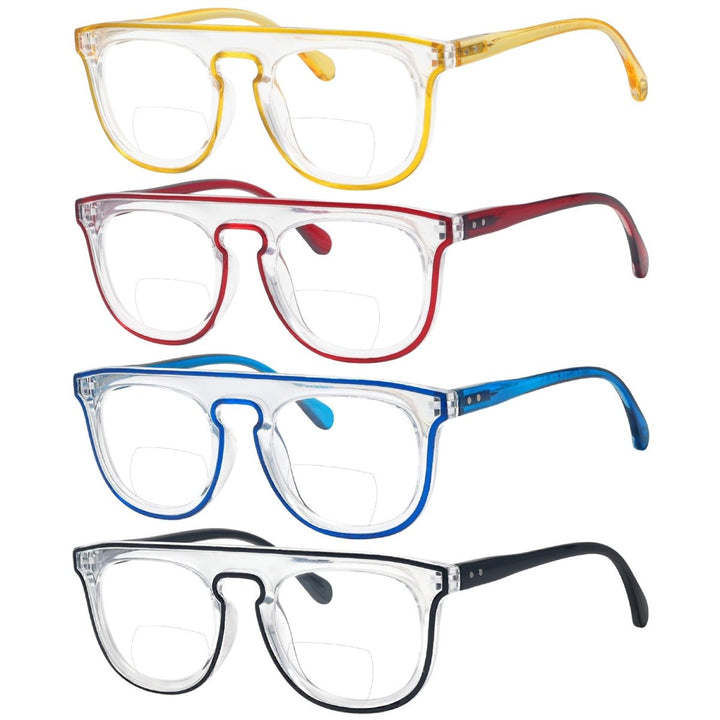 4 Pack Double Color Frame Bifocal Readers BR2122