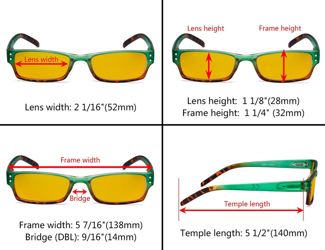 4 Pack Blue Light Blocking Reading Glasses HP012D