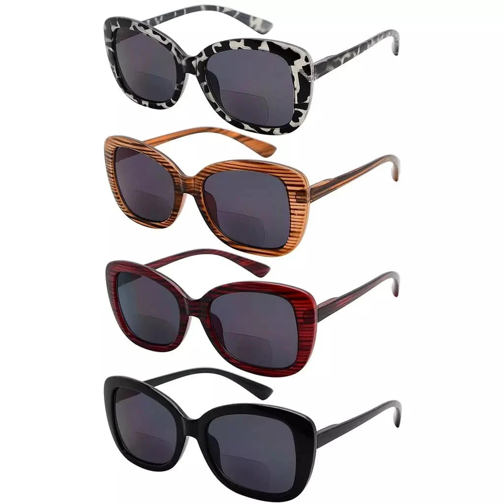 4 Pack Elegant Sleek Pattern Design Bifocal Reading Sunglasses SBR2011