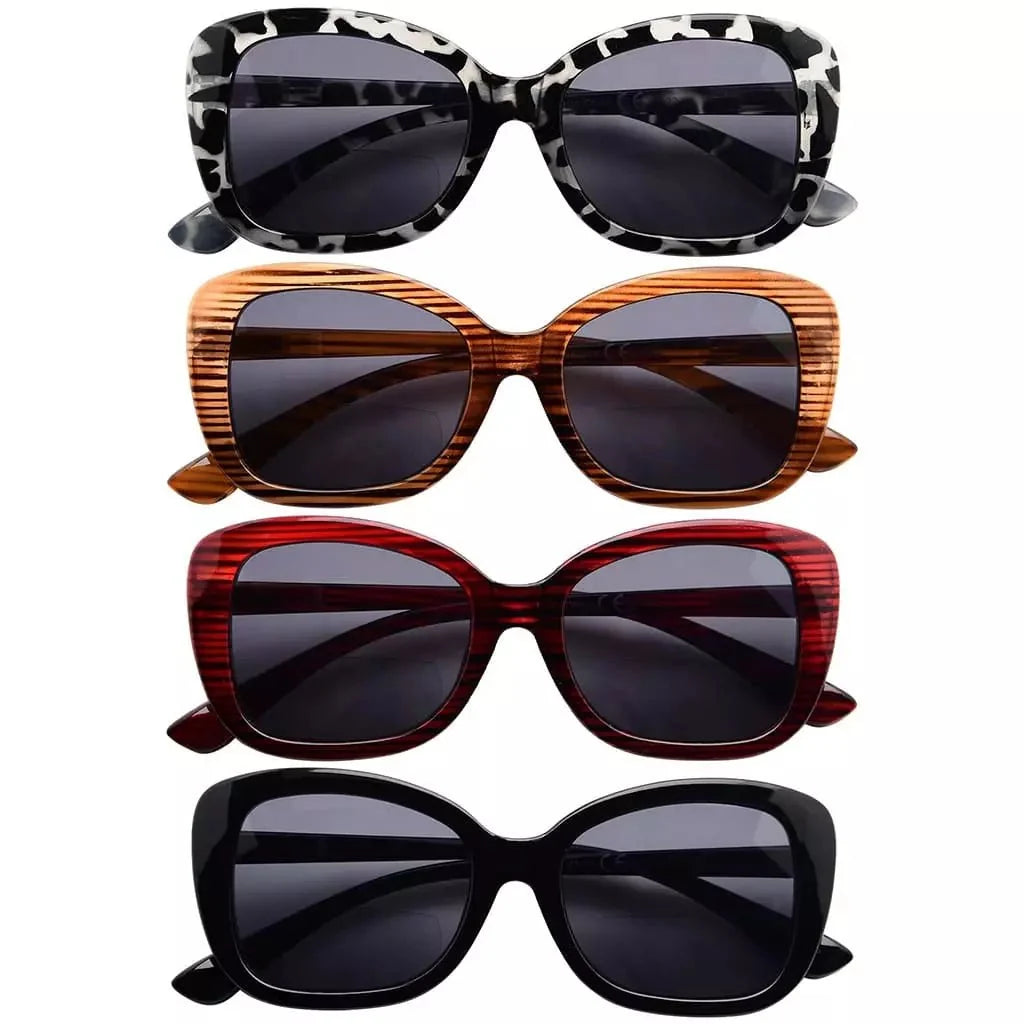 4 Pack Elegant Sleek Pattern Design Bifocal Reading Sunglasses SBR2011
