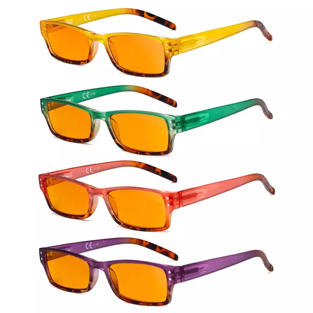 4 Pack Fashion Blue Light Blocking Reading Glasses DS012D