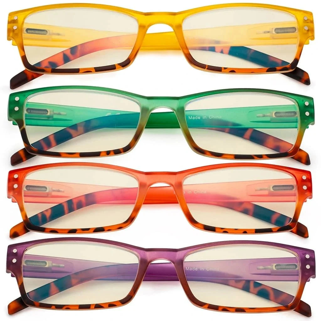 4 Pack Fashion Blue Light Filter Reading Glasses UVR012D