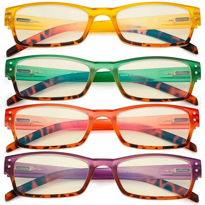4 Pack Fashion Blue Light Filter Reading Glasses UVR012D