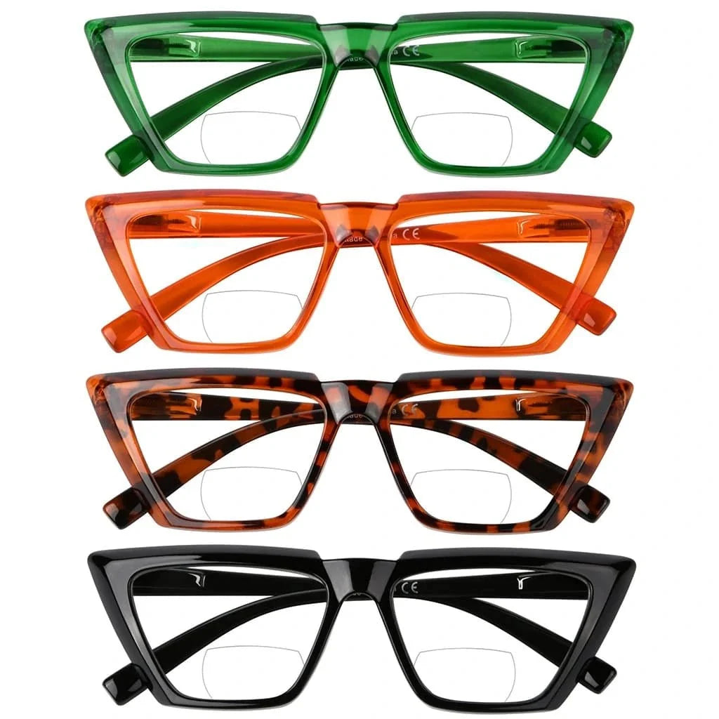 4 Pack Fashion Cat-eye Bifocal Reading Glasses BR2138