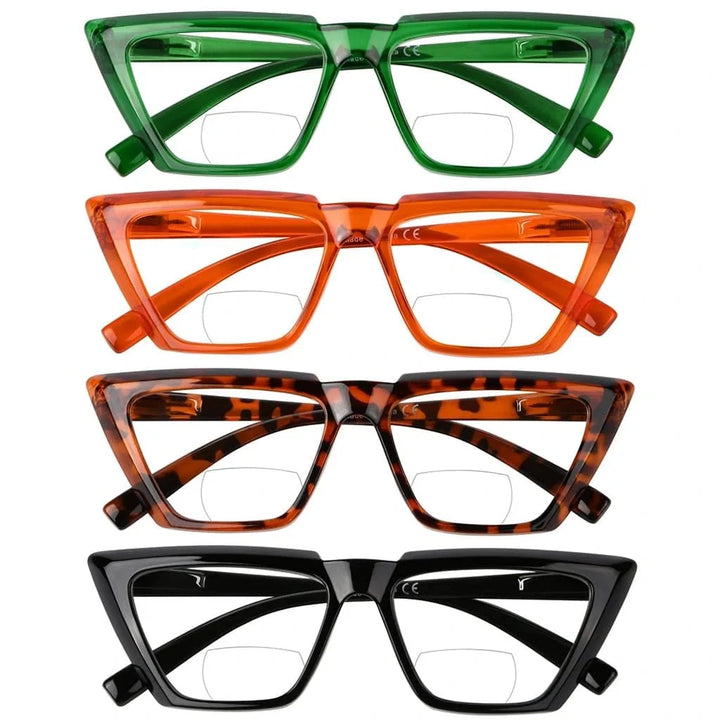 4 Pack Fashion Cat-eye Bifocal Reading Glasses BR2138