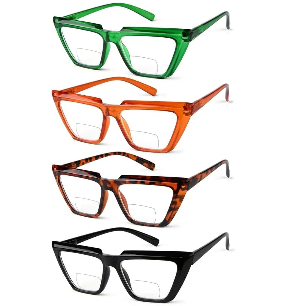 4 Pack Fashion Cat-eye Bifocal Reading Glasses BR2138