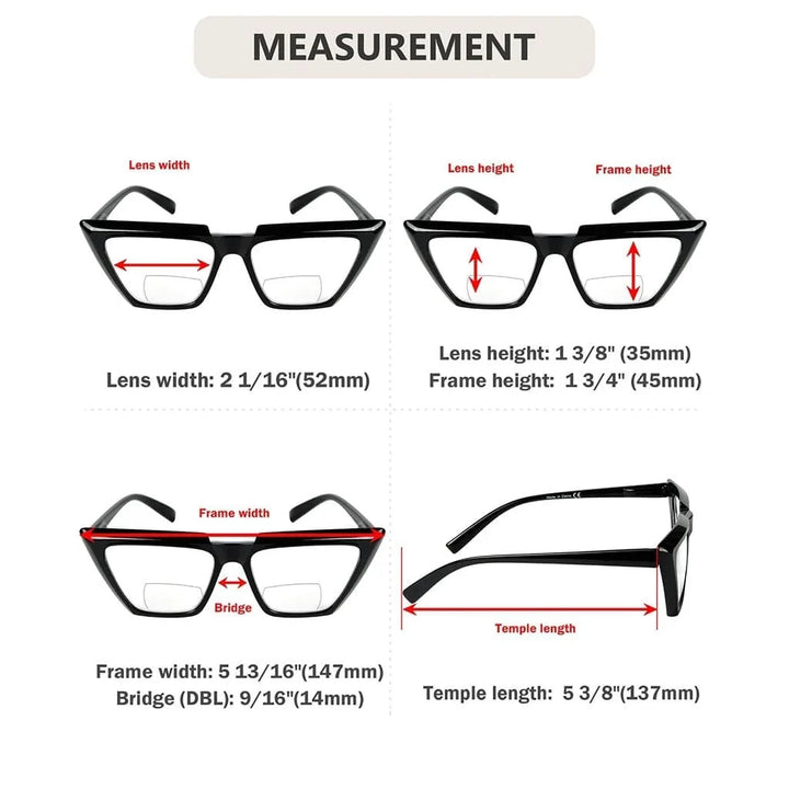 4 Pack Fashion Cat-eye Bifocal Reading Glasses BR2138