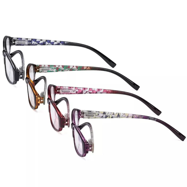 4 Pack Fashion Print Pattern Reading Glasses Small Readers R9104T