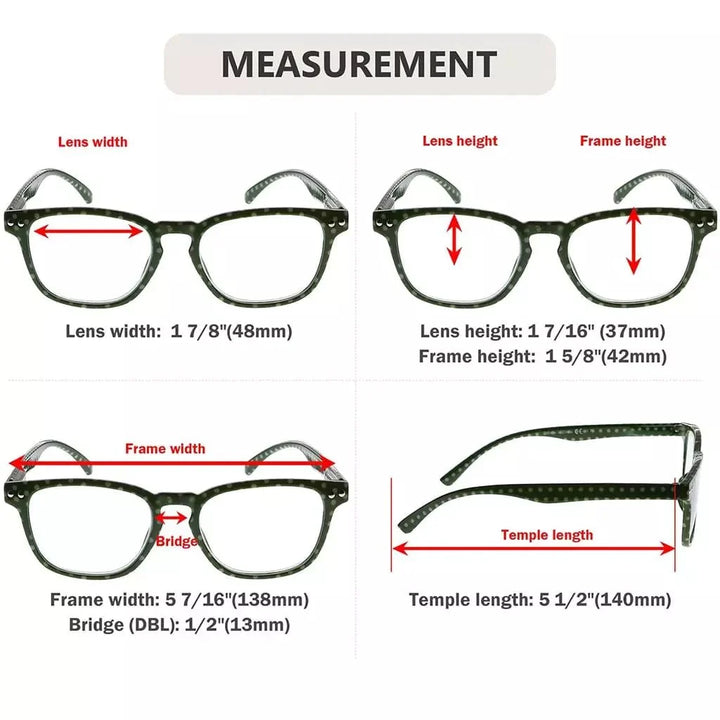 4 Pack Fashion Vintage Polka Dots Reading Glasses R079P
