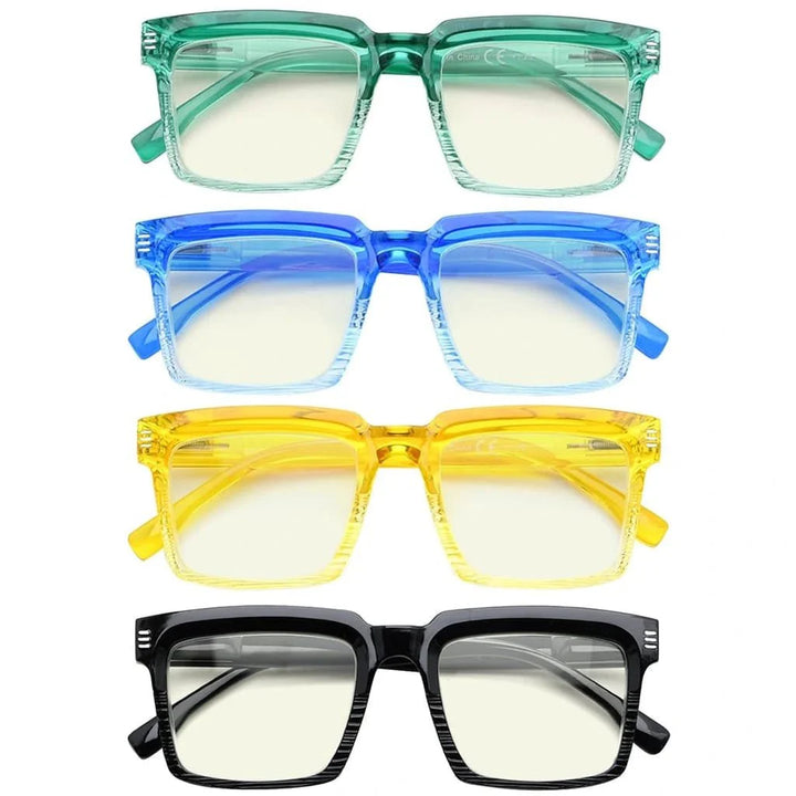4 Pack Fashionable Blue Light Filter Reading Glasses UVR2027