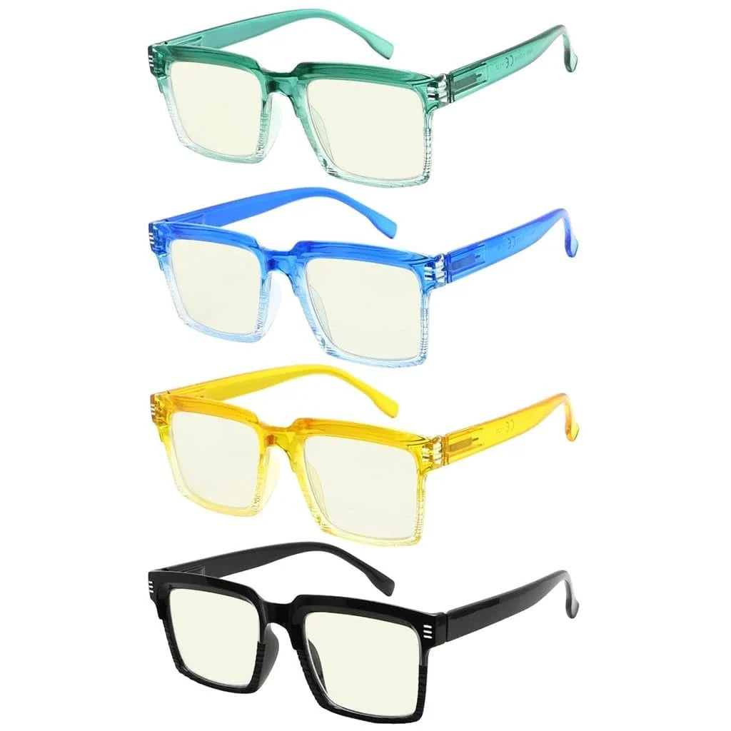 4 Pack Fashionable Blue Light Filter Reading Glasses UVR2027