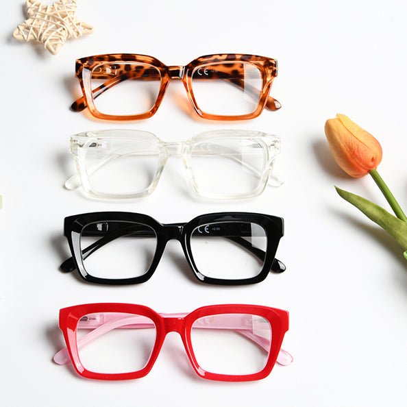 4 Pack Fashionable Reading Glasses Thicker Frame Readers R9106