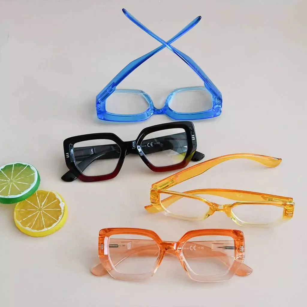 4 Pack Fashionable Reading Glasses Trendy Readers R2026