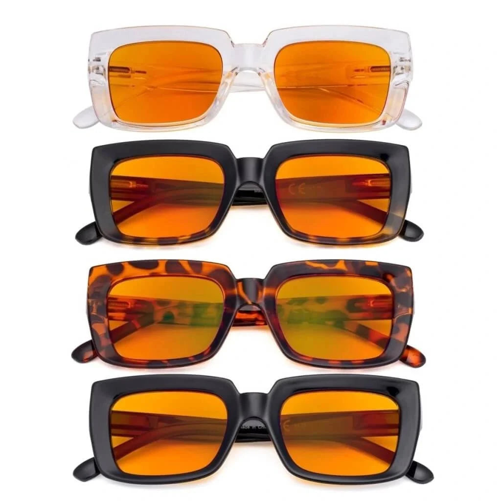 4 Pack Fashionable Thicker Frame Blue Light Blocking Readers DS9107