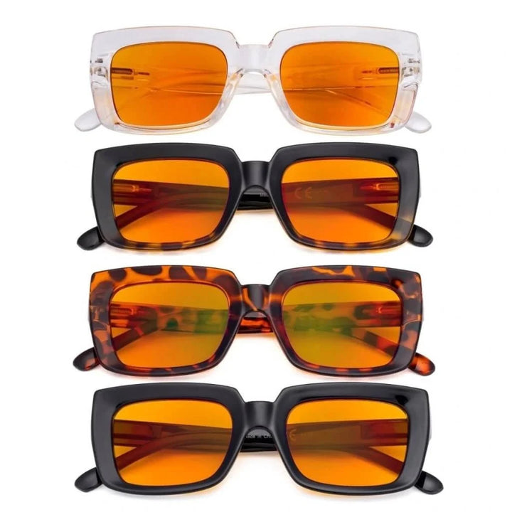 4 Pack Fashionable Thicker Frame Blue Light Blocking Readers DS9107