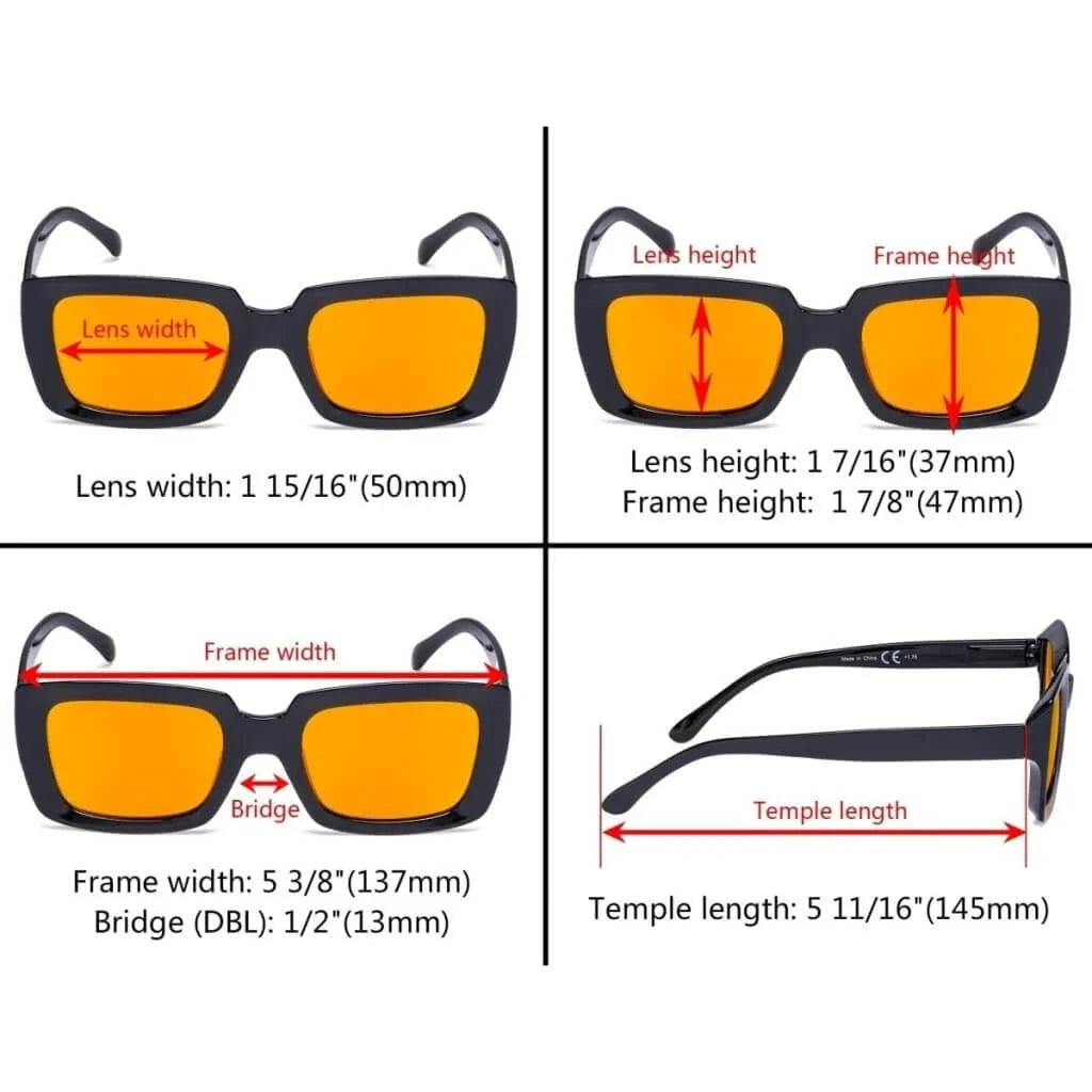 4 Pack Fashionable Thicker Frame Blue Light Blocking Readers DS9107