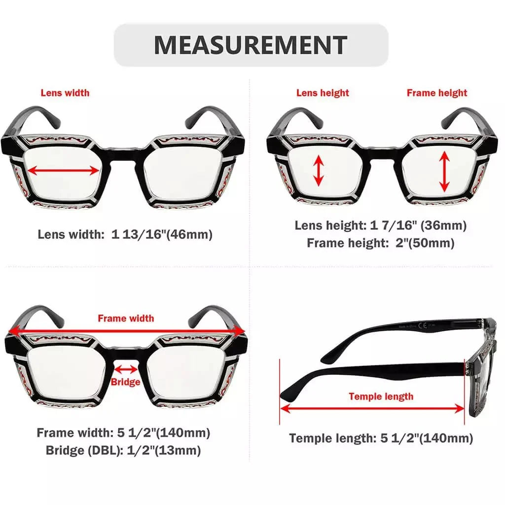 4 Pack Floral Pattern Design Multifocus Readers M2106