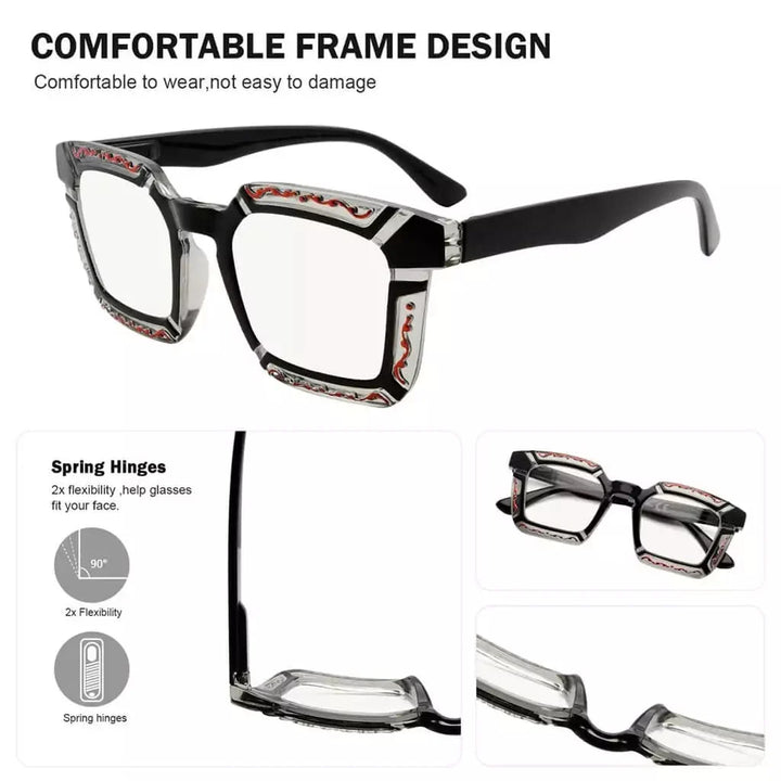 4 Pack Floral Pattern Design Multifocus Readers M2106