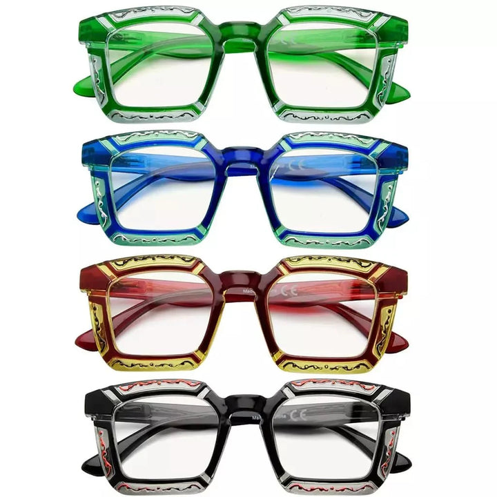 4 Pack Floral Pattern Design Multifocus Readers M2106