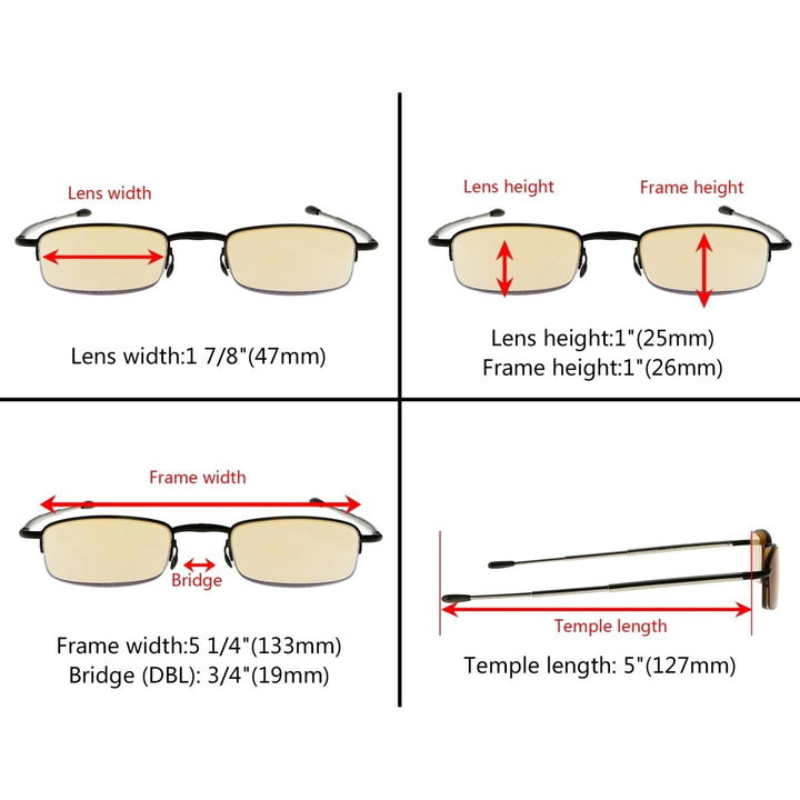 4 Pack Folding Blue Light Filter Readers Telescopic Arms CG1710