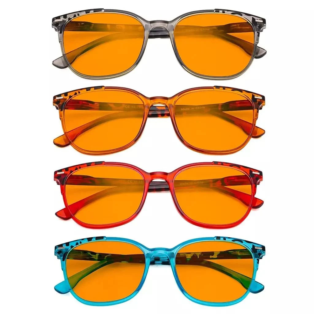 4 Pack Funky Blue Light Blocking Reading Glasses DS9001D