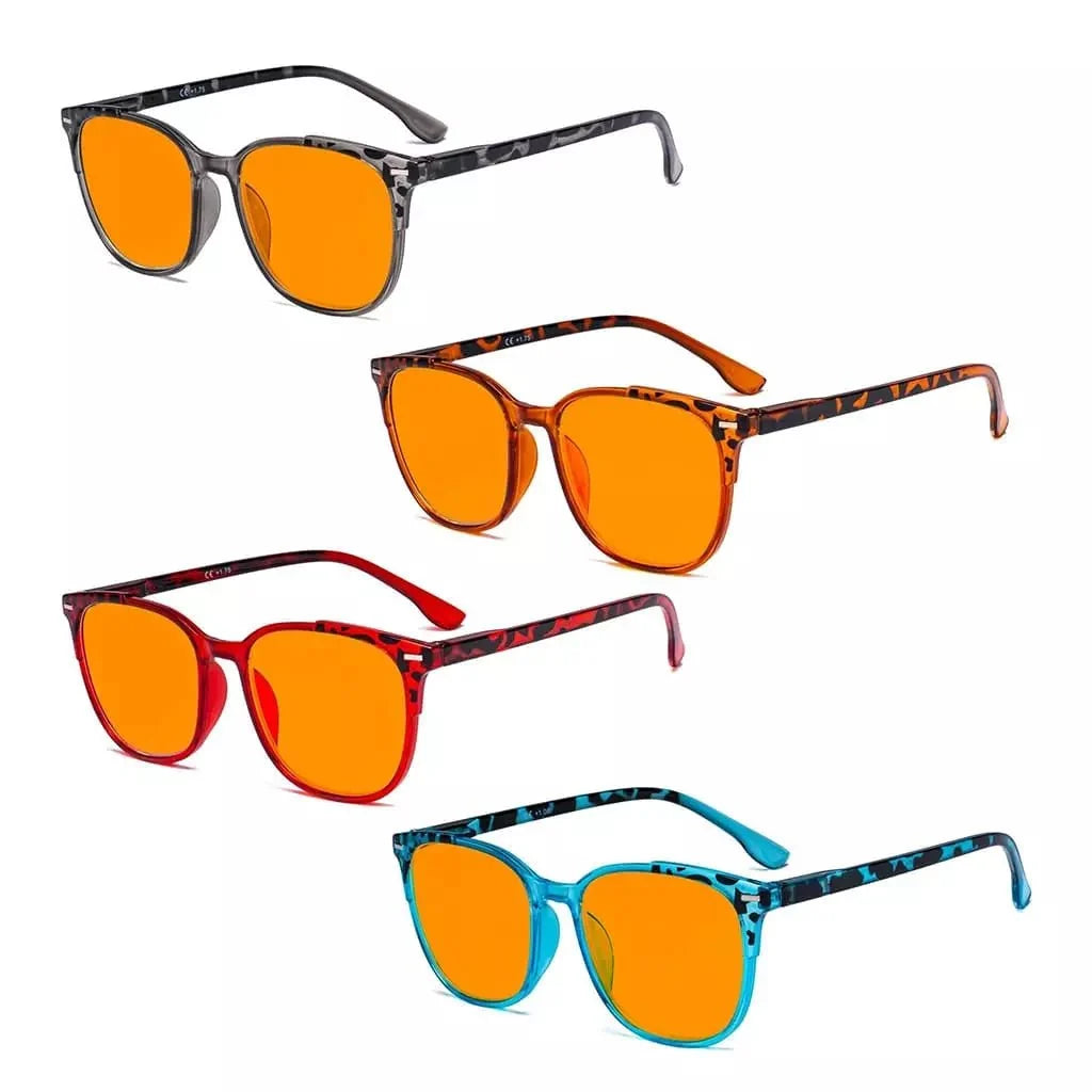 4 Pack Funky Blue Light Blocking Reading Glasses DS9001D