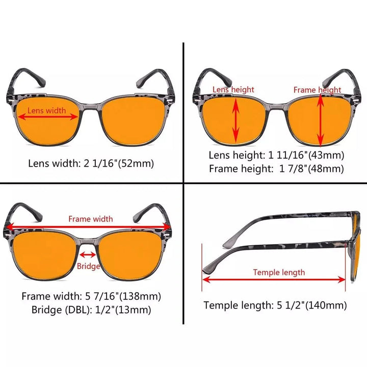 4 Pack Funky Blue Light Blocking Reading Glasses DS9001D